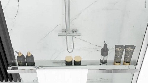 Ścianka prysznicowa z półką i wieszakiem 80 cm Aero Evo Rea