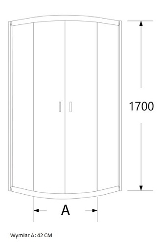 Kabina prysznicowa, półokrągła 80x80 Stylio BK501KT+