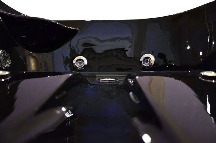 Czarna wanna z hydromasażem dwuosobowa Turbo 180x120 cm MO-1631B Lewa