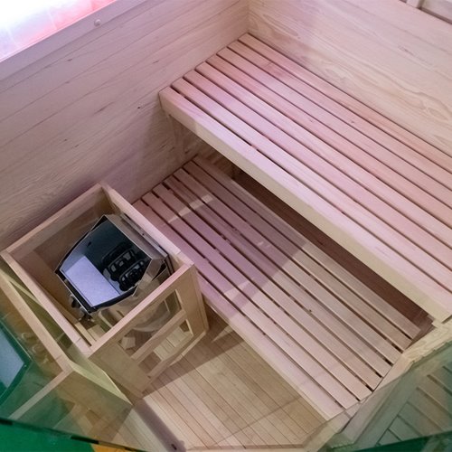 Sauna fińska pięciokątna 2 osobowa wysokotemperaturowa 3,5KW Harvia 120x120 cm Lark2