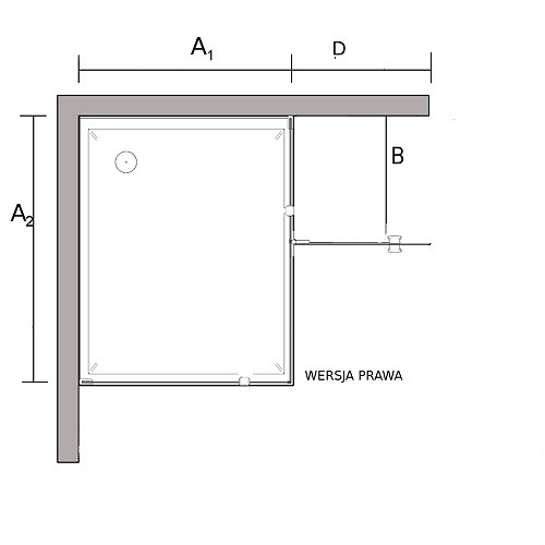 Złota prostokątna kabina prysznicowa 100x80 BK248T08/10ZP Fresh Line Prawa