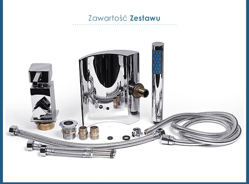 Bateria nawannowa 3-otworowa z wylewką i słuchawką