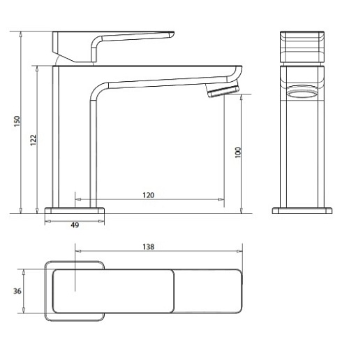 Bateria umywalkowa, sztorcowa Parma PM7410 CRB Omnires