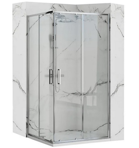 Kabina prysznicowa 100x80, srebrne profile Punto Rea