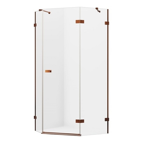 Miedziana kabina pięciokątna 100x80 EXK-3828 Avexa New Trendy Copper Brushed