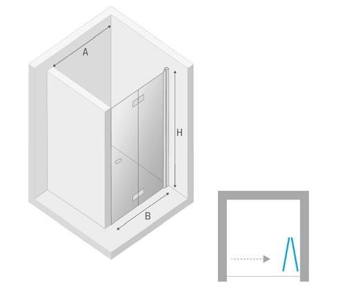 Czarne drzwi prysznicowe składane 120 cm D-0228A New Soleo Black New Trendy