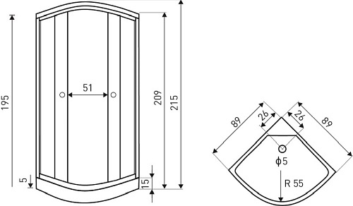 Kabina z hydromasażem niski brodzikiem 90x90 Lisa Kerra