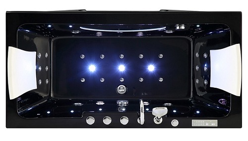 Czarna wanna z hydromasażem 170x84 Iris 933C Hydrosan