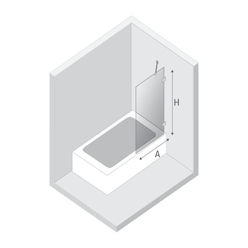 Czarny parawan wannowy 70x150 EXK-1978 Avexa Black New Trendy