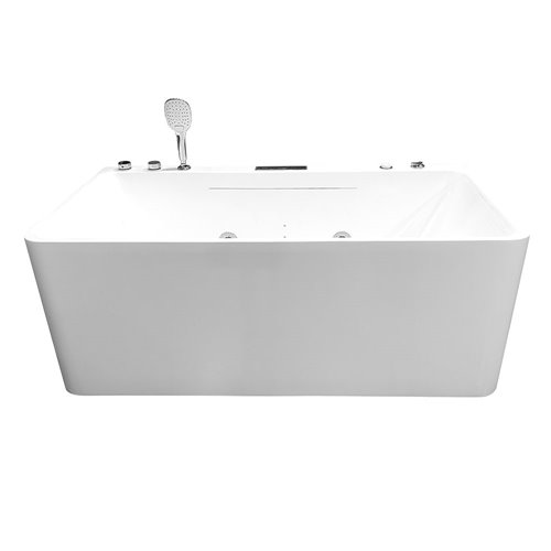 Wanna wolnostojąca z hydromasażem prostokątna konglomerat 170x80 cm MO-1801AB