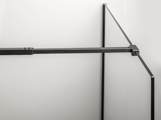 Czarna ścianka prysznicowa z półką na kosmetyki 90 cm Grace BL Kerra zdjęcie 4
