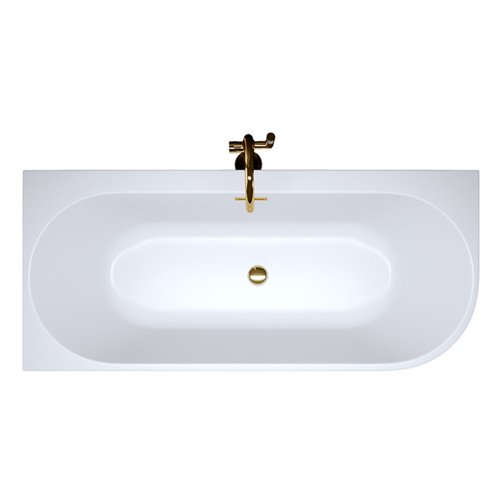 Wanna przyścienna złoty przelew oraz korek narożna lewa 140 cm Mera Hydrosan