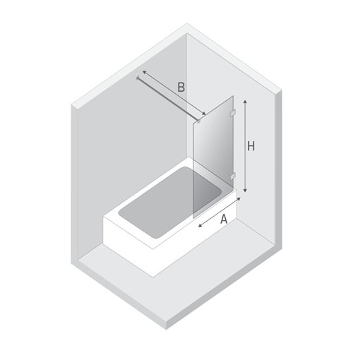 Stal szczotkowana parawan wannowy 70x150 EXK-3517-WP Avexa Gunmetal Brushed New Trendy