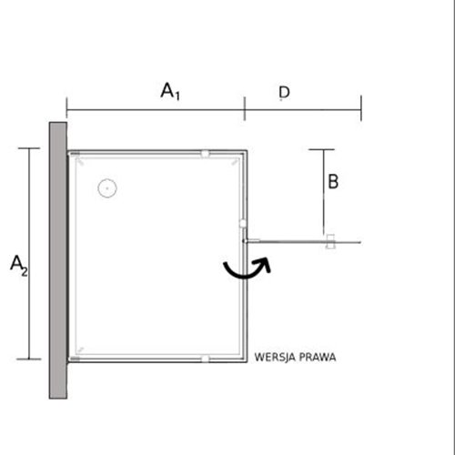 Kabina prysznicowa przyścienna kolor chrom 100x100 cm prawa Creative BKP248T10XP Sea-Horse Clean Glass
