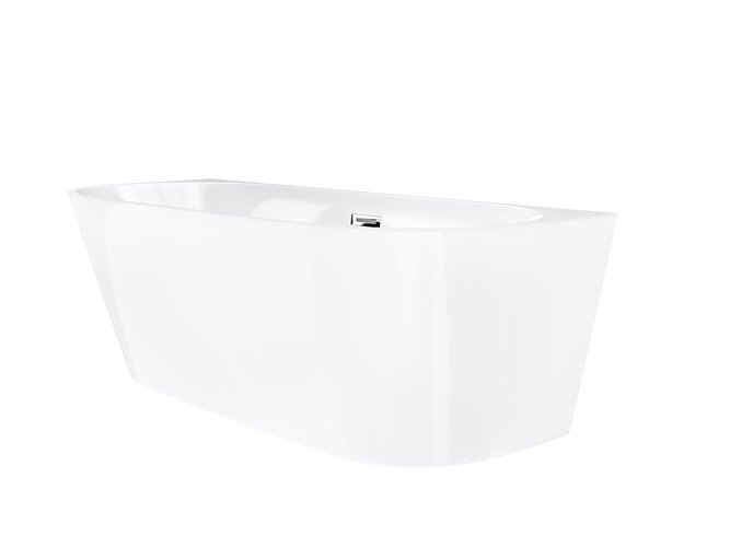 Wanna akrylowa, przyścienna wolnostojąca Mono Corsan 150 cm korek klik-klak biały