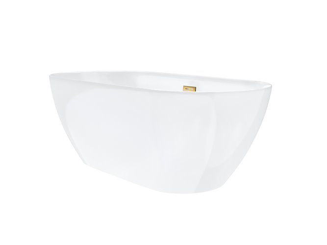 Wanna akrylowa, wolnostojąca Olvena Corsan 150 cm korek klik-klak złoty