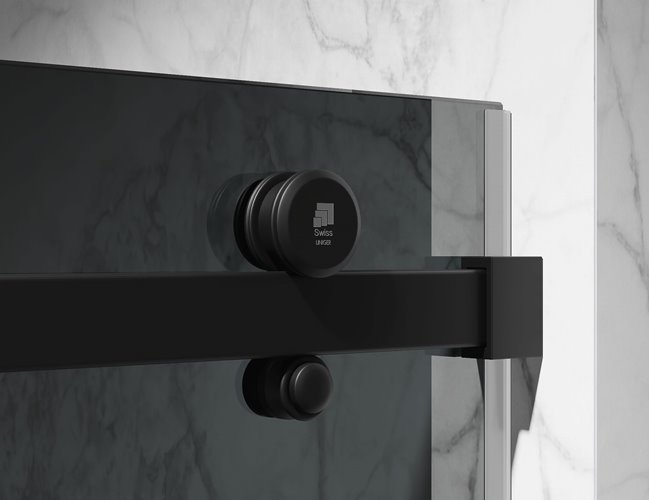 Kabina prysznicowa narożna 130x90 cm szkło 8mm grafitowe profile czarny mat Swiss Liniger