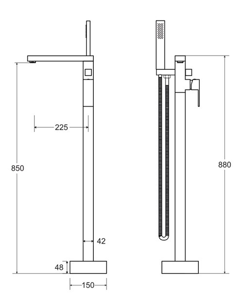 Bateria wannowa wolnostojąca chrom Varium Besco BW-V-CH