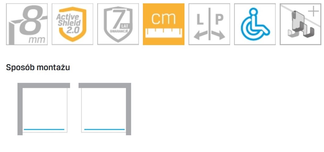 Biała ścianka prysznicowa rozmiar 100 cm biała kratka EXK-2214 New Modus White New Trendy