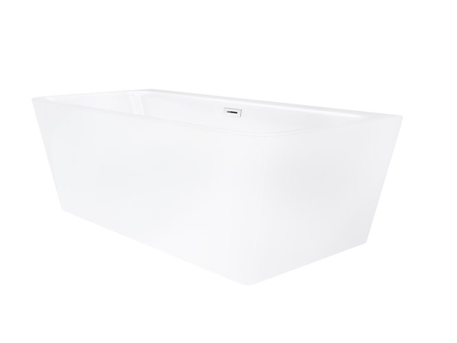 Wanna akrylowa, przyścienna wolnostojąca Iseo Corsan 160 cm korek klik-klak biały