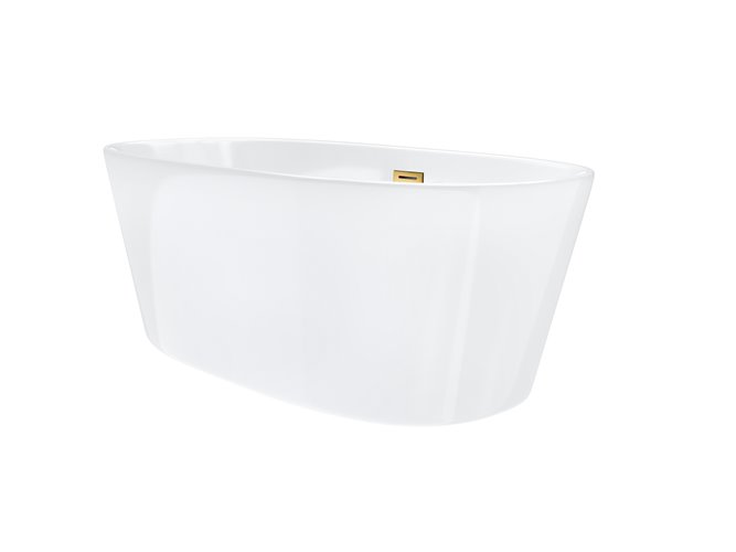 Wanna akrylowa, wolnostojąca Salina Corsan 160 cm korek klik-klak złoty