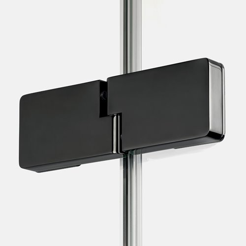 Czarna przyścienna kabina prysznicowa prawa 90x90 EXK-6257 Eventa Black Chrome New Trendy
