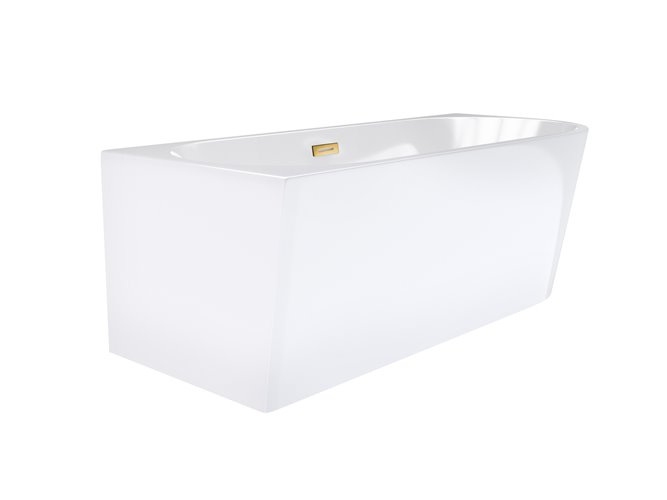 Wanna narożna przyścienna 160 cm Intero Corsan Lewa korek klik-klak złoty