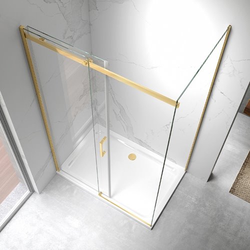 Złota kabina prysznicowa prostokątna 120x80 szkło 8 mm ZES-KZ22C-GL-120X80