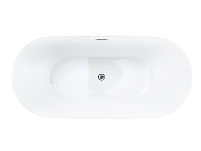 Wanna akrylowa, wolnostojąca Olvena Corsan 160 cm korek klik-klak chrom