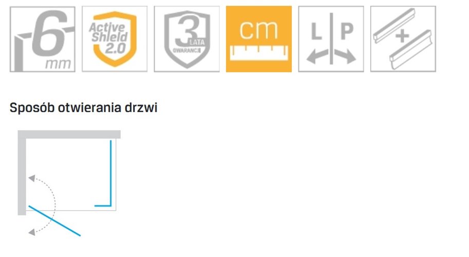 Kabina prysznicowa prostokątna 120x70 K-0639 New Soleo New Trendy