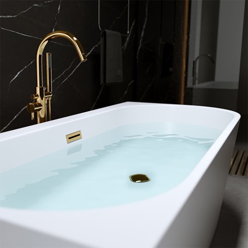 Wanna przyścienna złoty przelew oraz korek narożna lewa 170 cm Mera Hydrosan