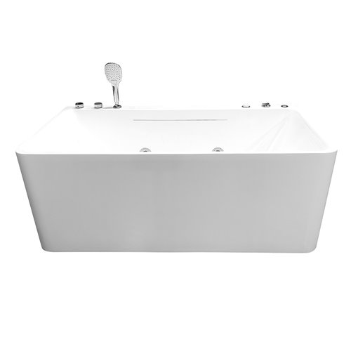 Wanna wolnostojąca z hydromasażem prostokątna konglomerat 170x80 cm MO-1801B