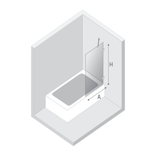 Stal szczotkowana parawan wannowy 70x150 EXK-3517 Avexa Gunmetal Brushed New Trendy