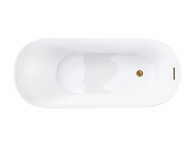 Wanna wolnostojąca Corsan Estella 170 cm korek klik-klak złoty