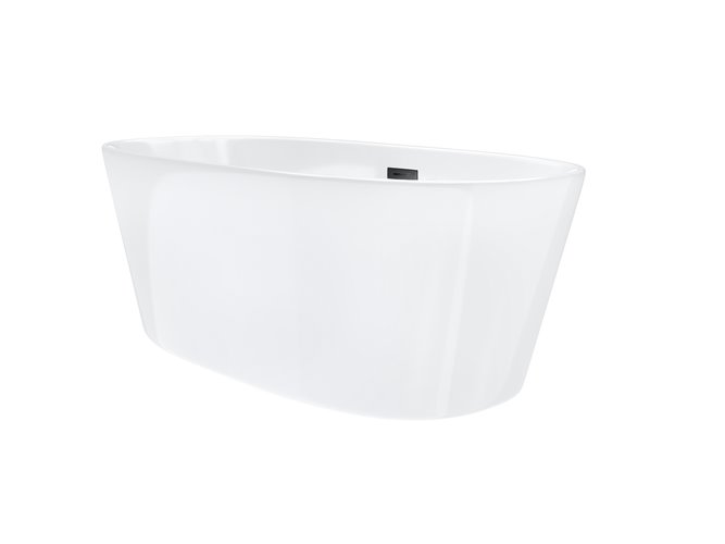 Wanna akrylowa, wolnostojąca Salina Corsan 160 cm korek klik-klak grafit