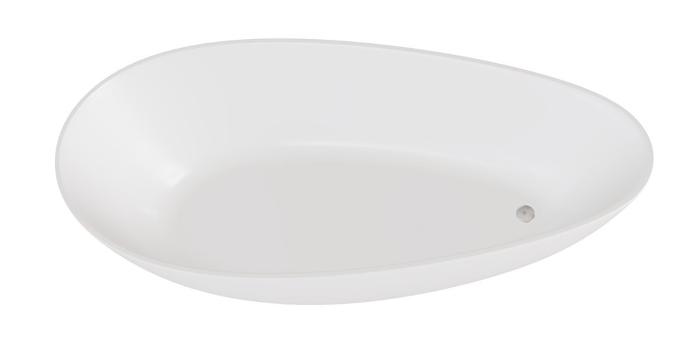 Matowa wanna wolnostojąca z konglomeratu + klik-klak chrom Goya Matt 170 cm Besco WMMB-170G