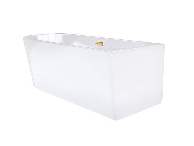 Wanna narożna przyścienna 150 cm Intero Corsan Prawa korek klik-klak złoty