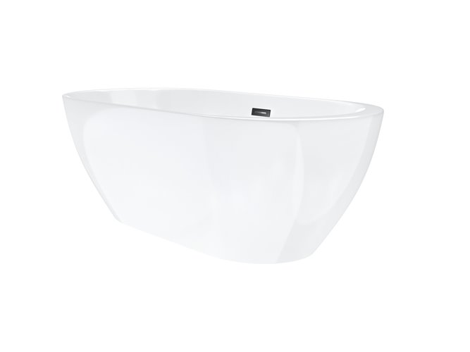 Wanna akrylowa, wolnostojąca Reno Corsan 160 cm korek klik-klak grafit