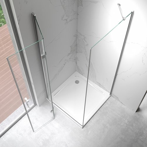 Chromowana kabina prysznicowa prostokątna drzwi pojedyncze składane 100x90 ZES-KZ20D-100X90