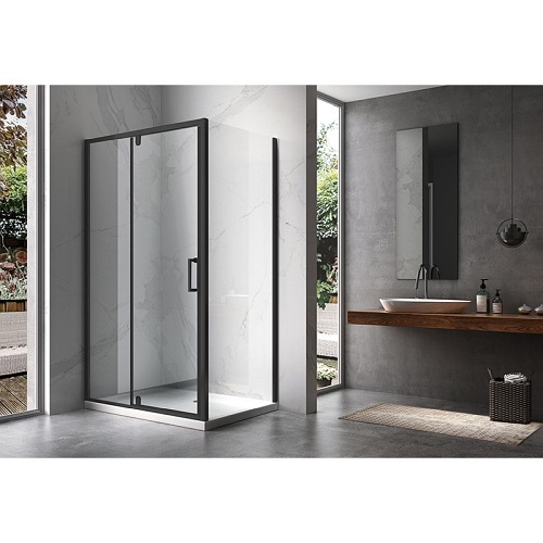 Czarna prostokątna kabina prysznicowa 120x90 drzwi uchylne KZ07CB