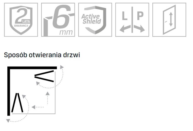 Czarna kabina prysznicowa prostokątna składana 90x80 K-3570 Superia New Trendy