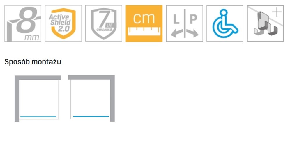 Czarna ścianka prysznicowa rozmiar 110 cm pełna rama EXK-5559 New Modus Black