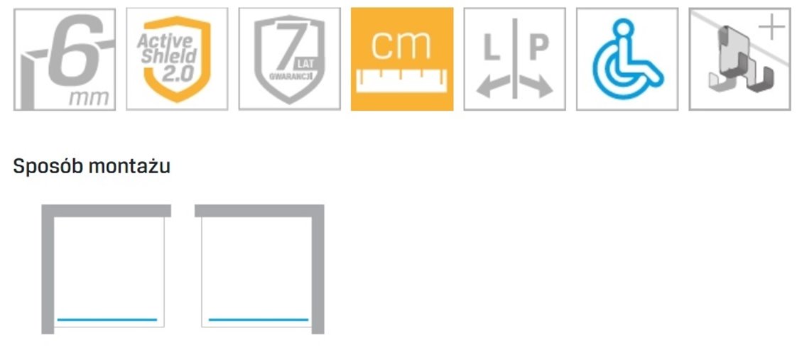 Ścianka prysznicowa złoty połysk 120 cm EXK-7051 Avexa Gold Shine New Trendy