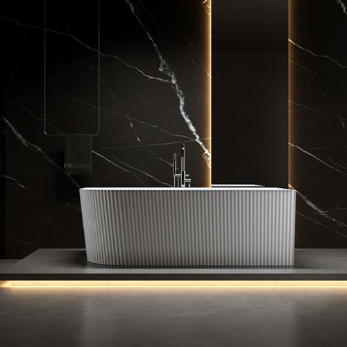 Wanna ryflowana przyścienna narożna prawa 160 cm Rio Hydrosan