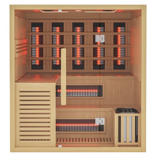 Sauna Combo na podczerwień + fińska 5-osobowa 180x160 cm Helsi1 6KW