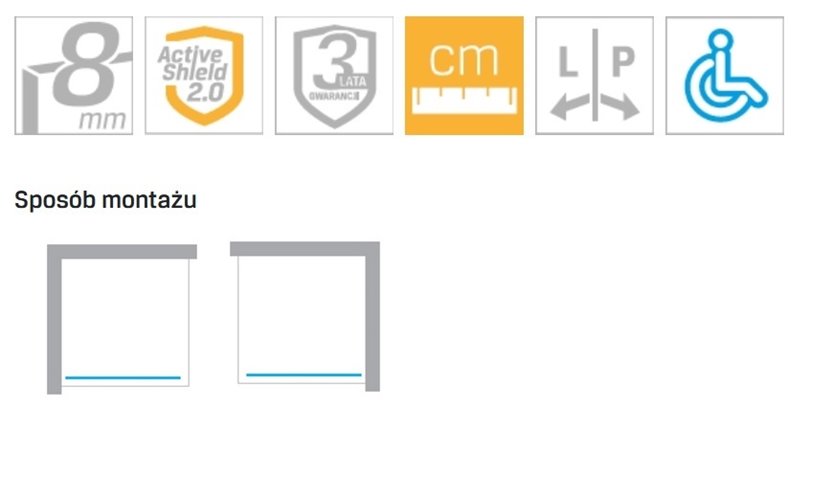 Ścianka prysznicowa chromowana 90 cm K-1716 Nesta Chrome New Trendy