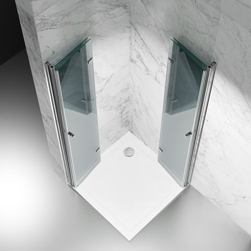 Kabina prysznicowa składana 70x75 cm szkło 6mm mrożone profile złoty mat Swiss Liniger