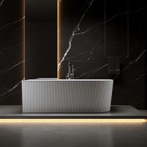 Wanna ryflowana przyścienna narożna lewa 150 cm Rio Hydrosan