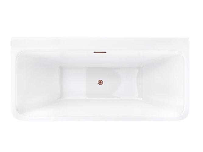 Wanna akrylowa, przyścienna wolnostojąca Iseo Corsan 170 cm korek klik-klak miedziany