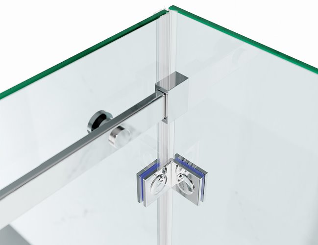 Kabina prysznicowa trójścienna 90x100x100 cm szkło 8mm profile złoty mat Swiss Liniger